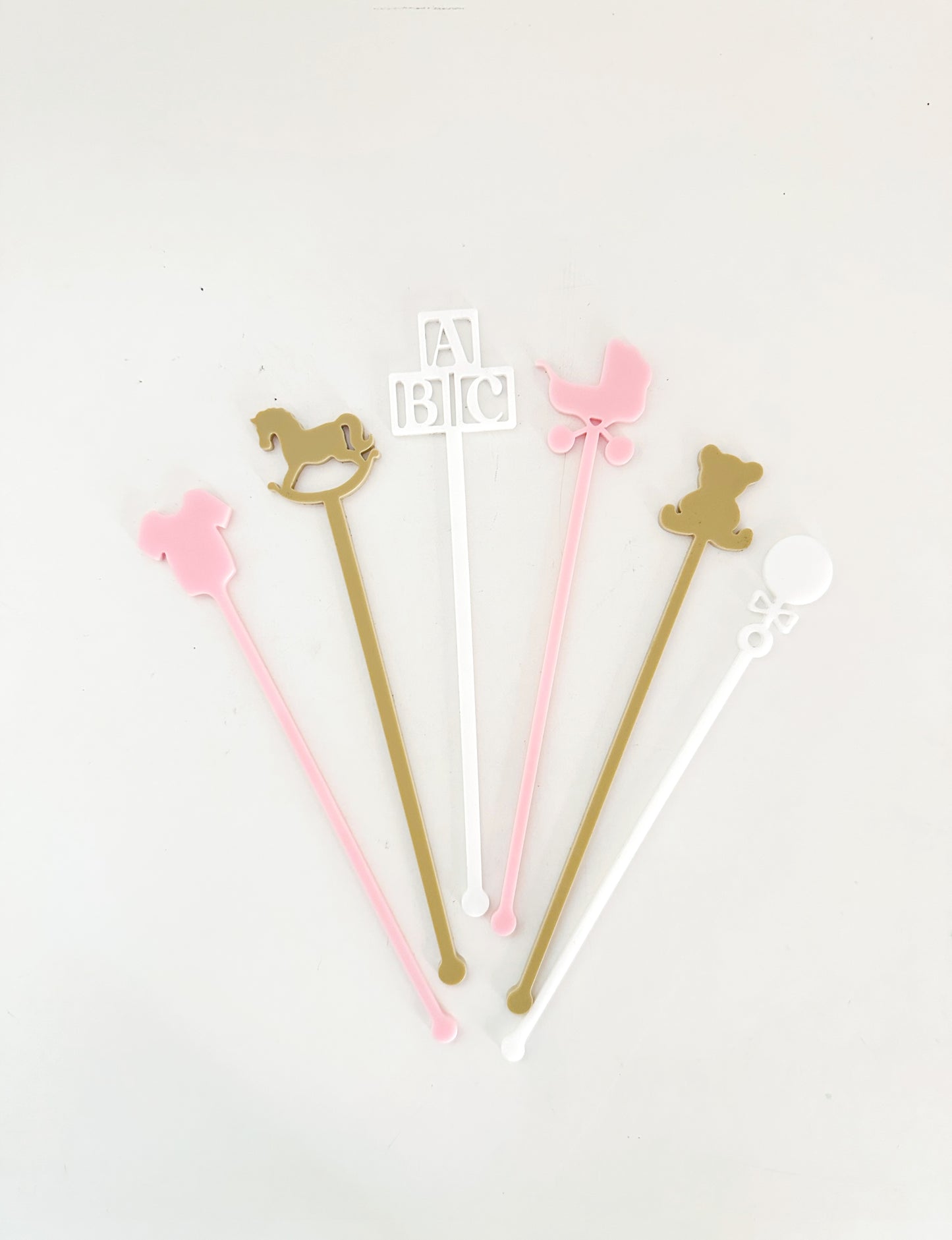Baby Shower Stir Stick Set - Pink