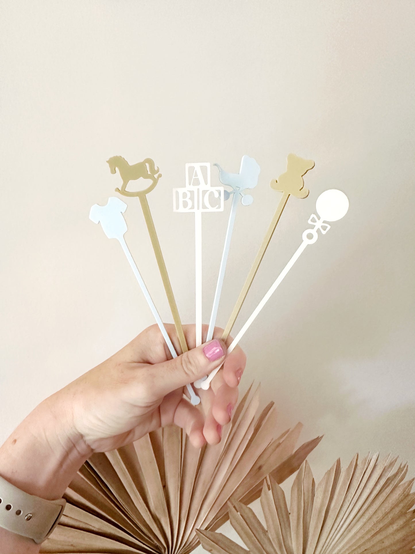 Baby Shower Stir Stick Set - Blue