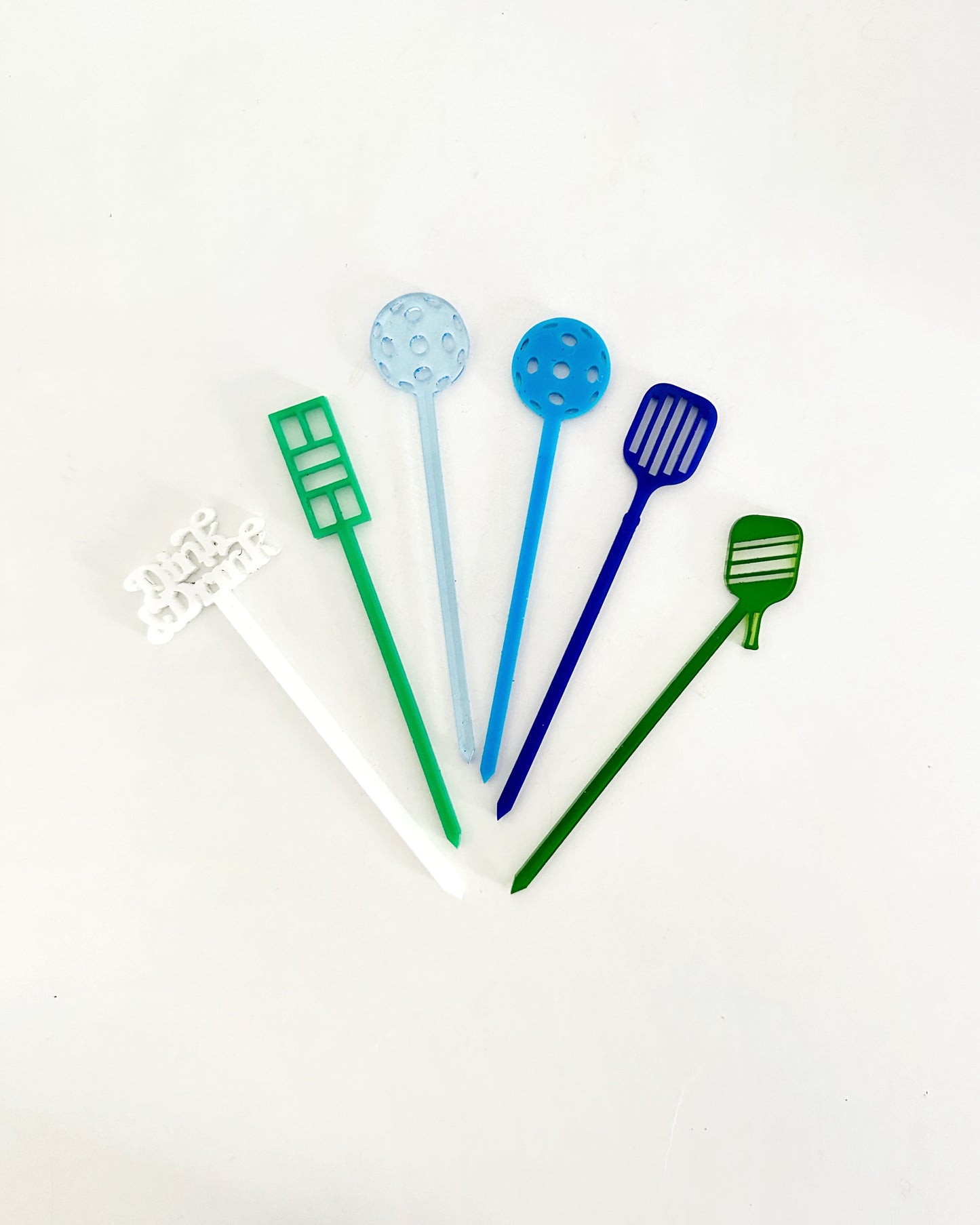 Pickleball Food Pick-Skewer Set - Blue