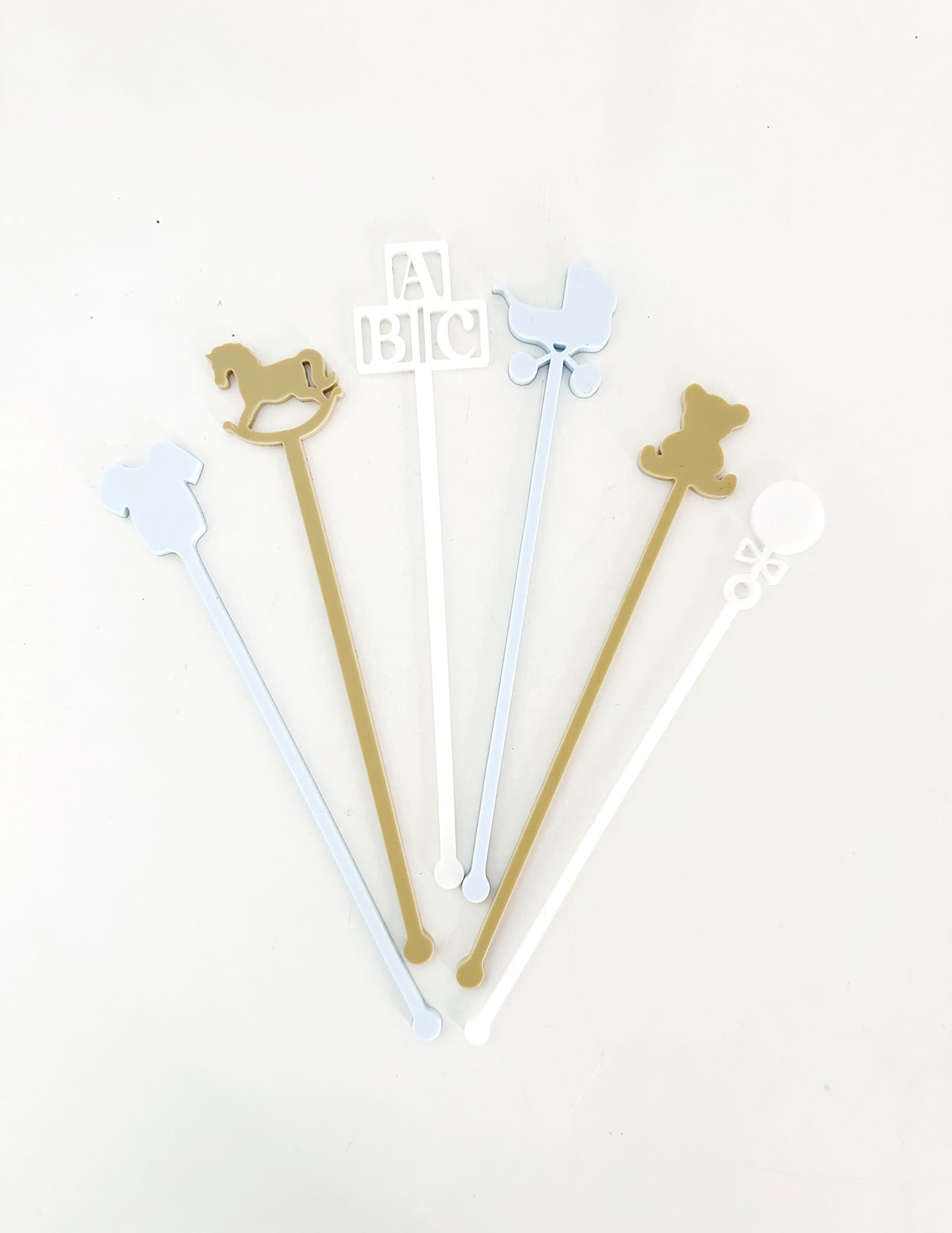 Baby Shower Stir Stick Set - Blue