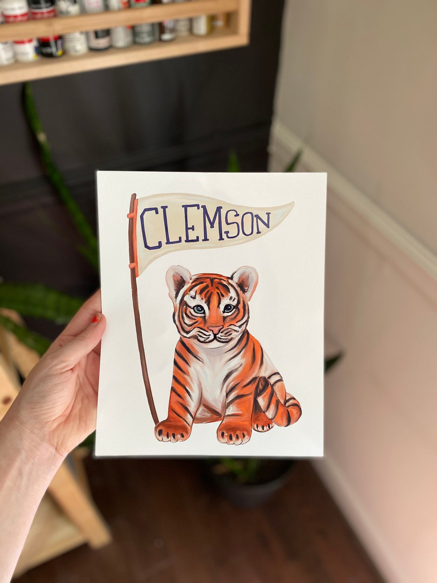 Clemson Nursery Art - With Flag - Playroom Art