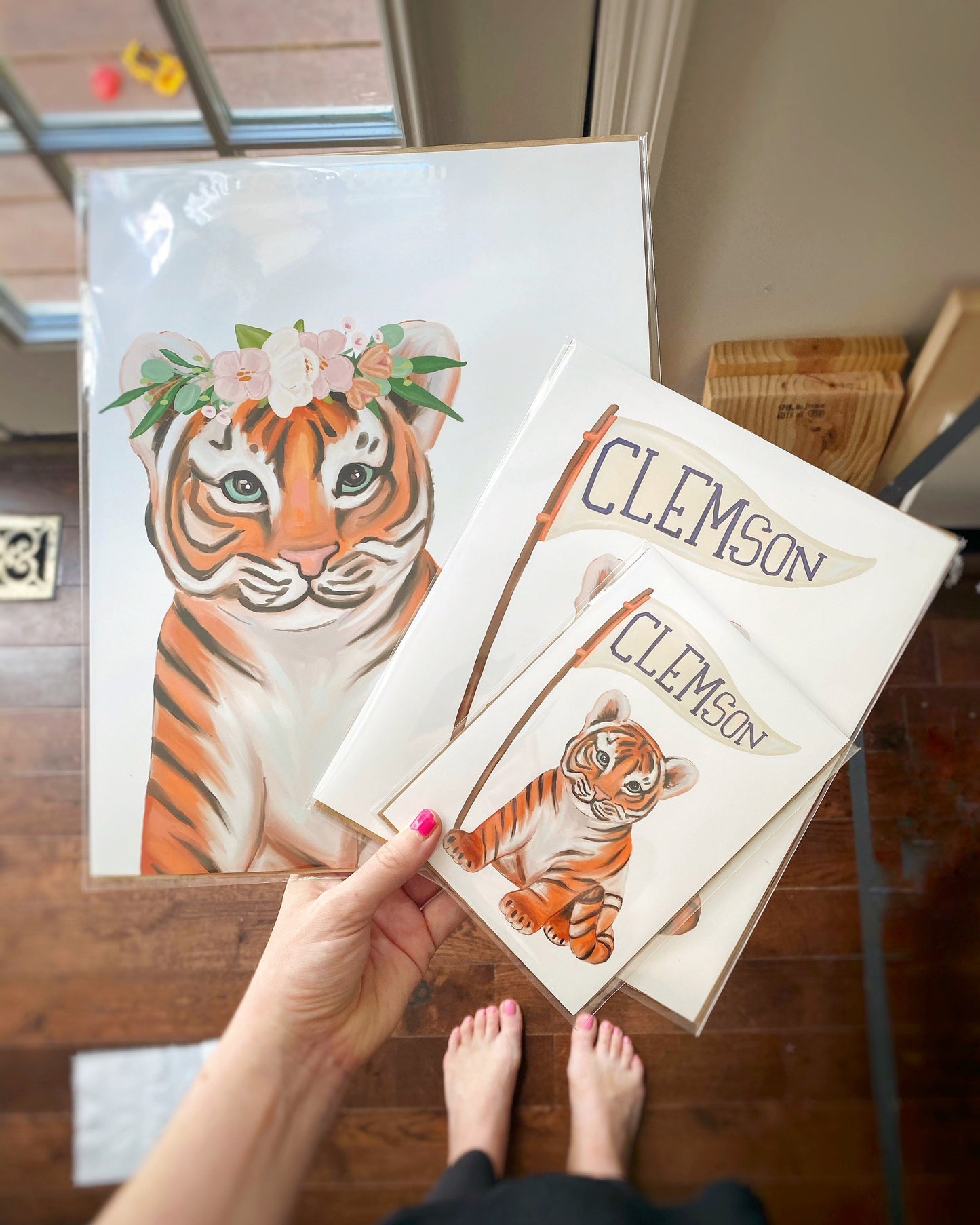Clemson Nursery Art - With Flag - Playroom Art