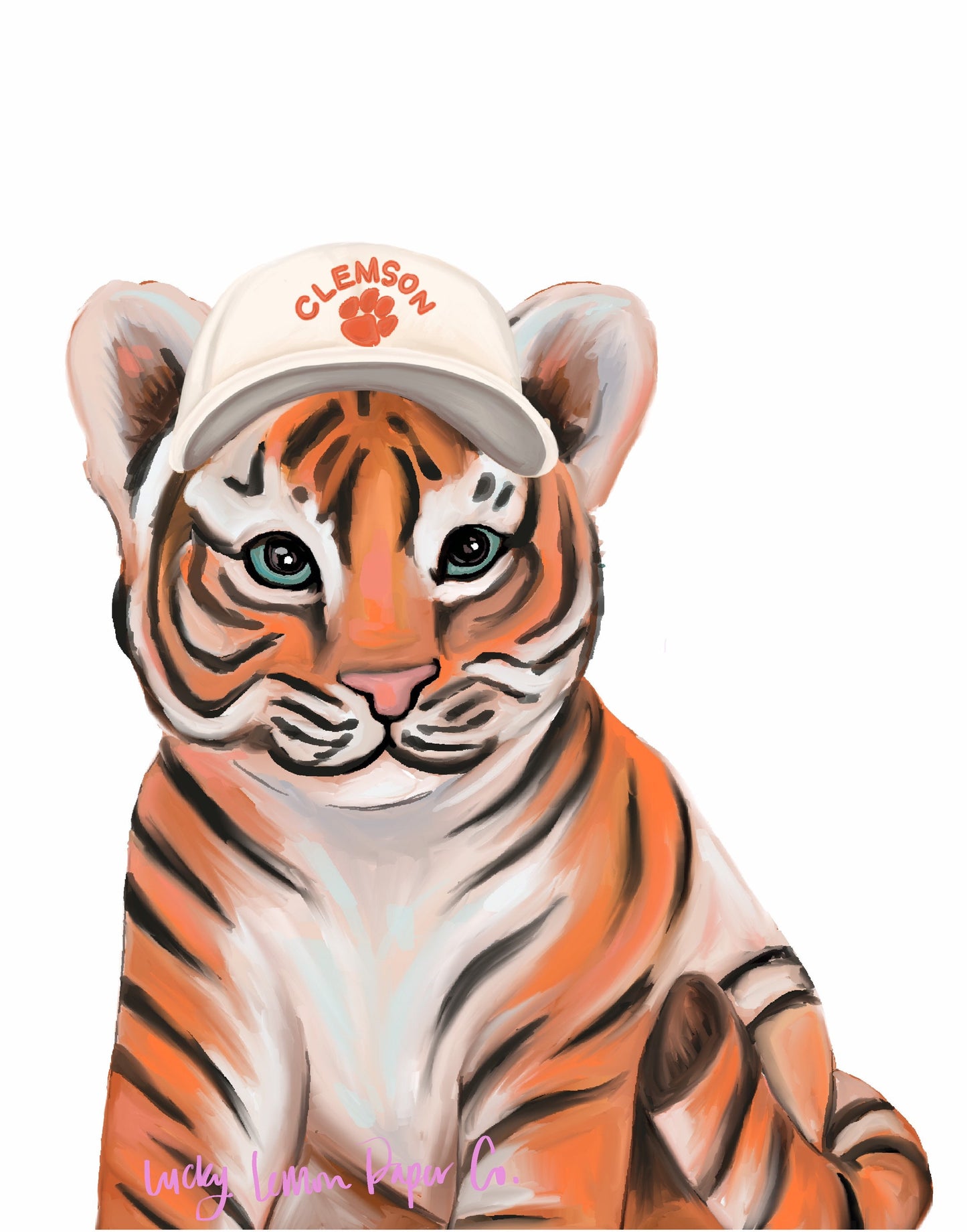 Clemson Nursery or Playroom Art - With Hat