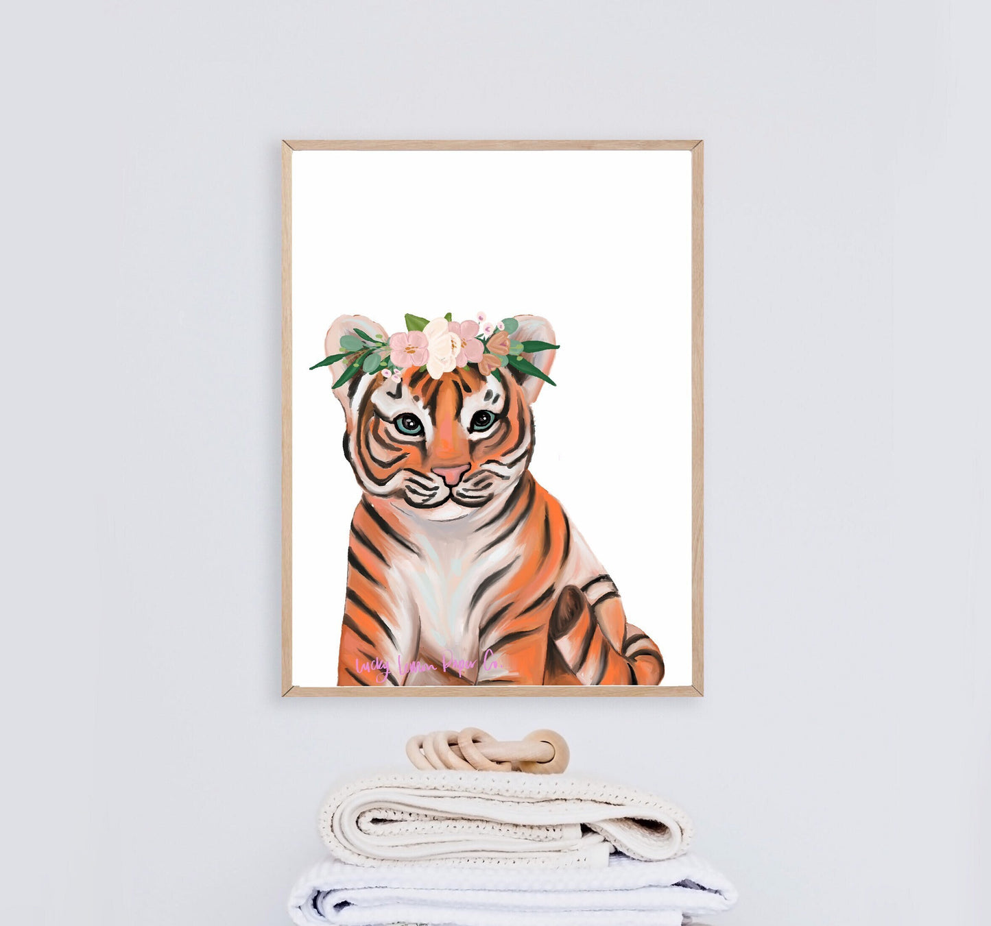Clemson Tiger Flower Crown Nursery and Playroom Art