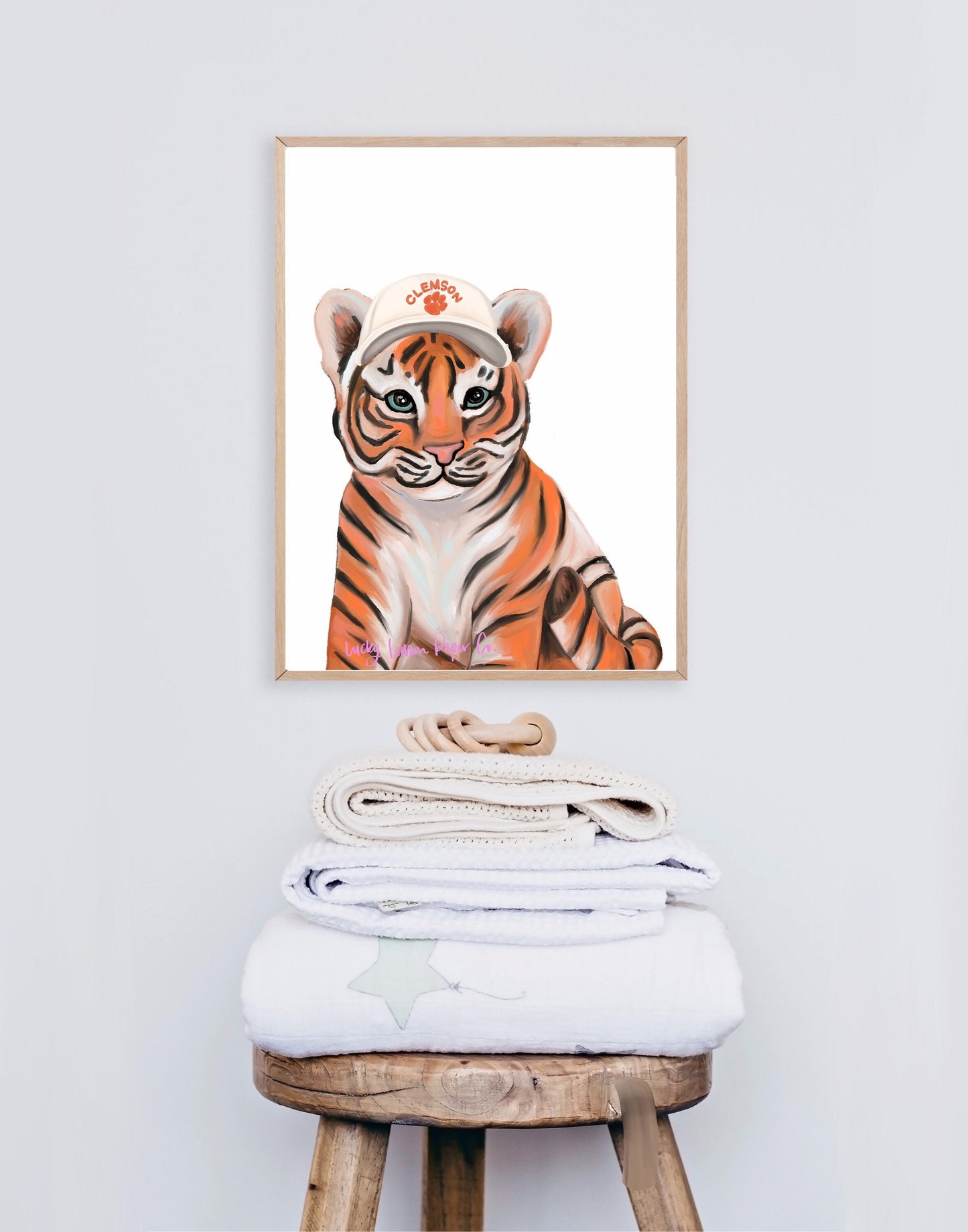 Clemson Nursery or Playroom Art - With Hat