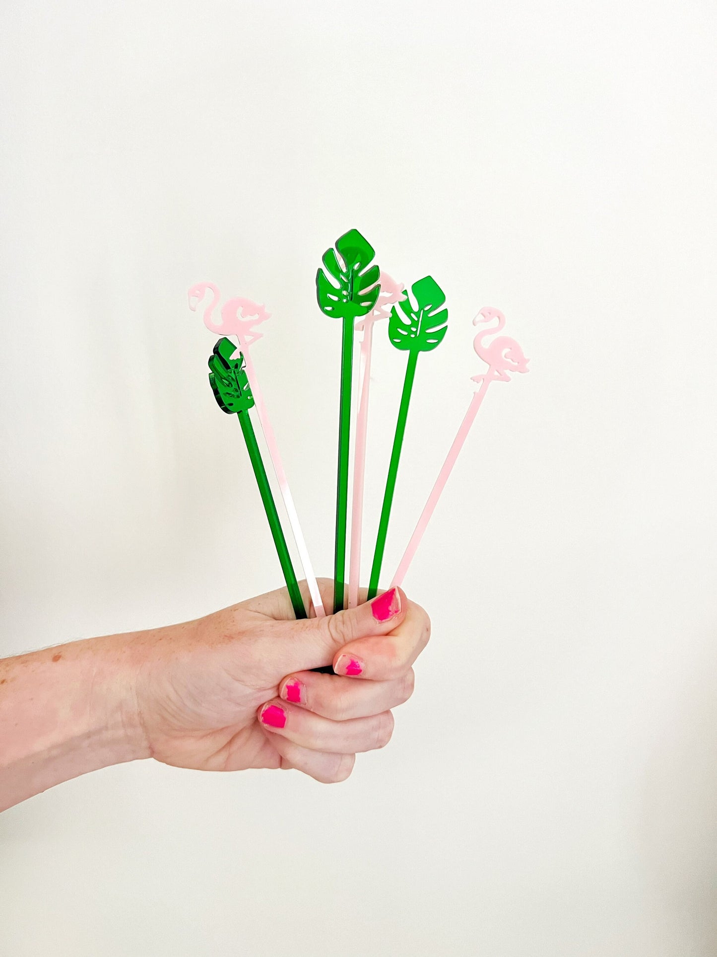 Palm and Flamingo Stir Stick Set