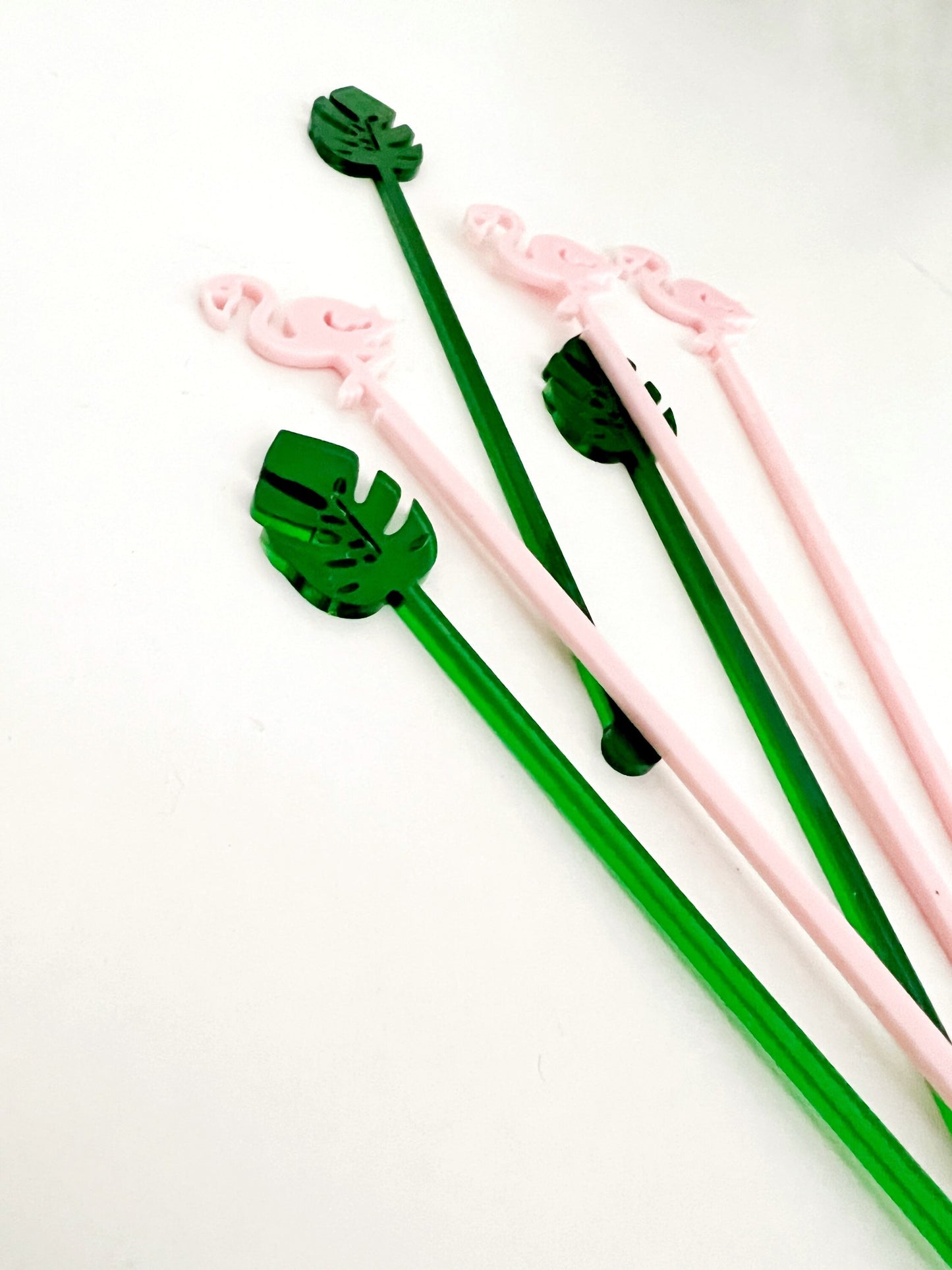 Palm and Flamingo Stir Stick Set