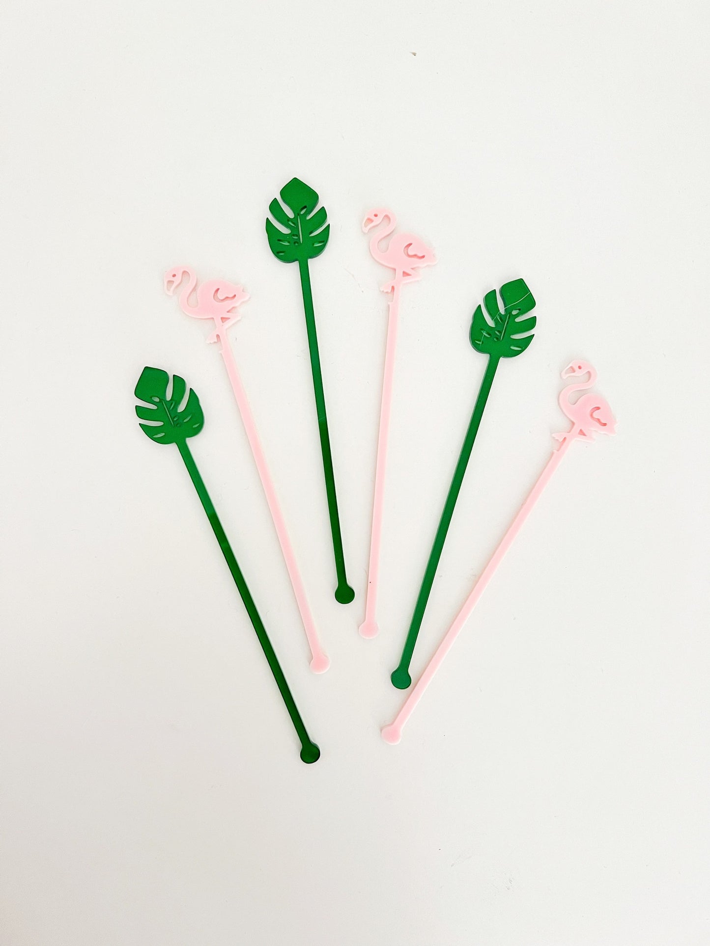 Palm and Flamingo Stir Stick Set