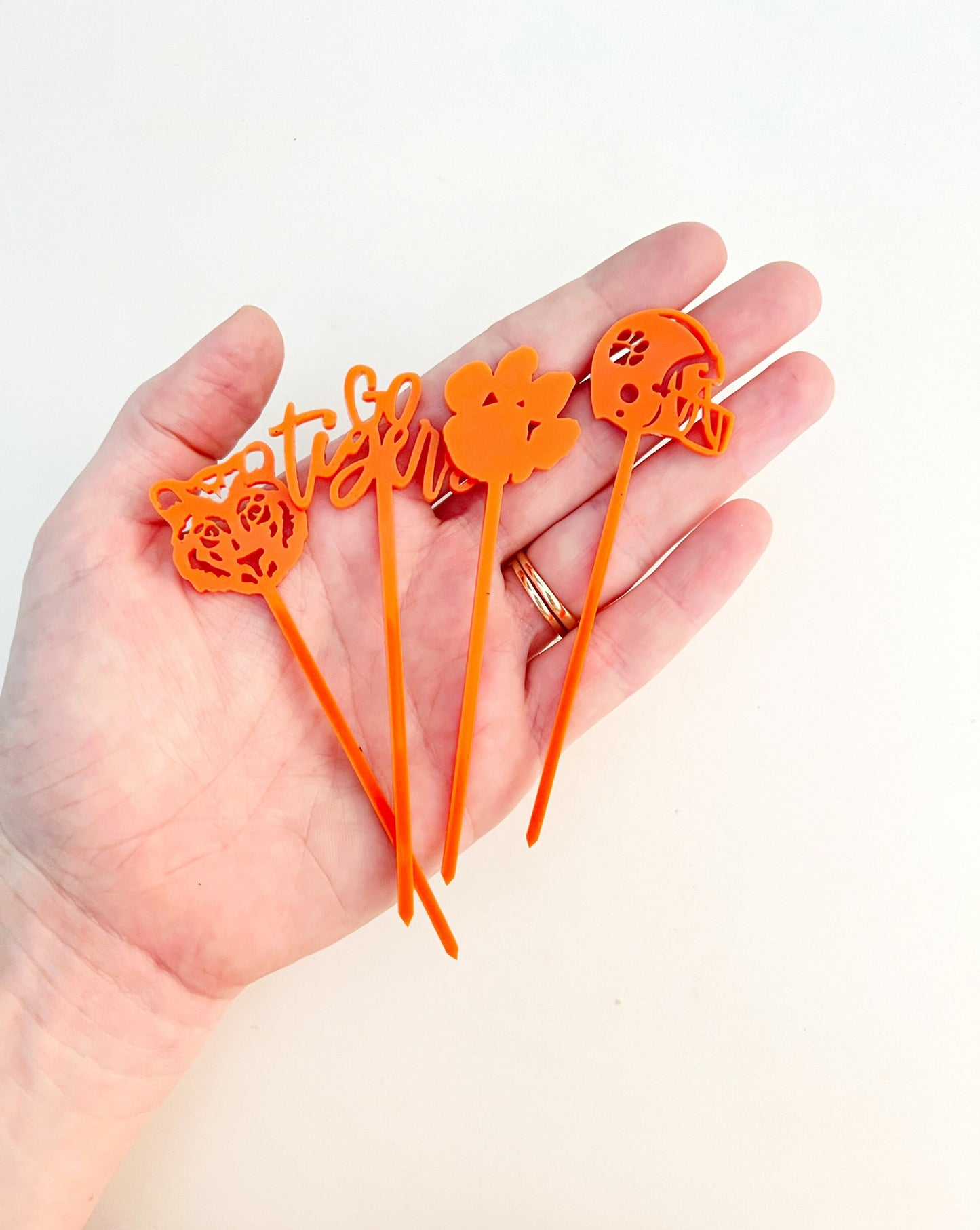 Clemson Tailgate Set - Stir Sticks, Cupcake Toppers, and Food Picks