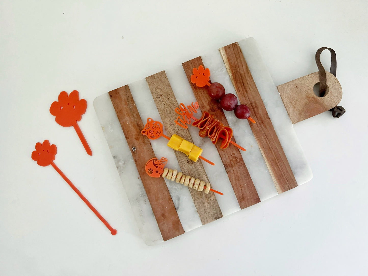Clemson Tailgate Set - Stir Sticks, Cupcake Toppers, and Food Picks