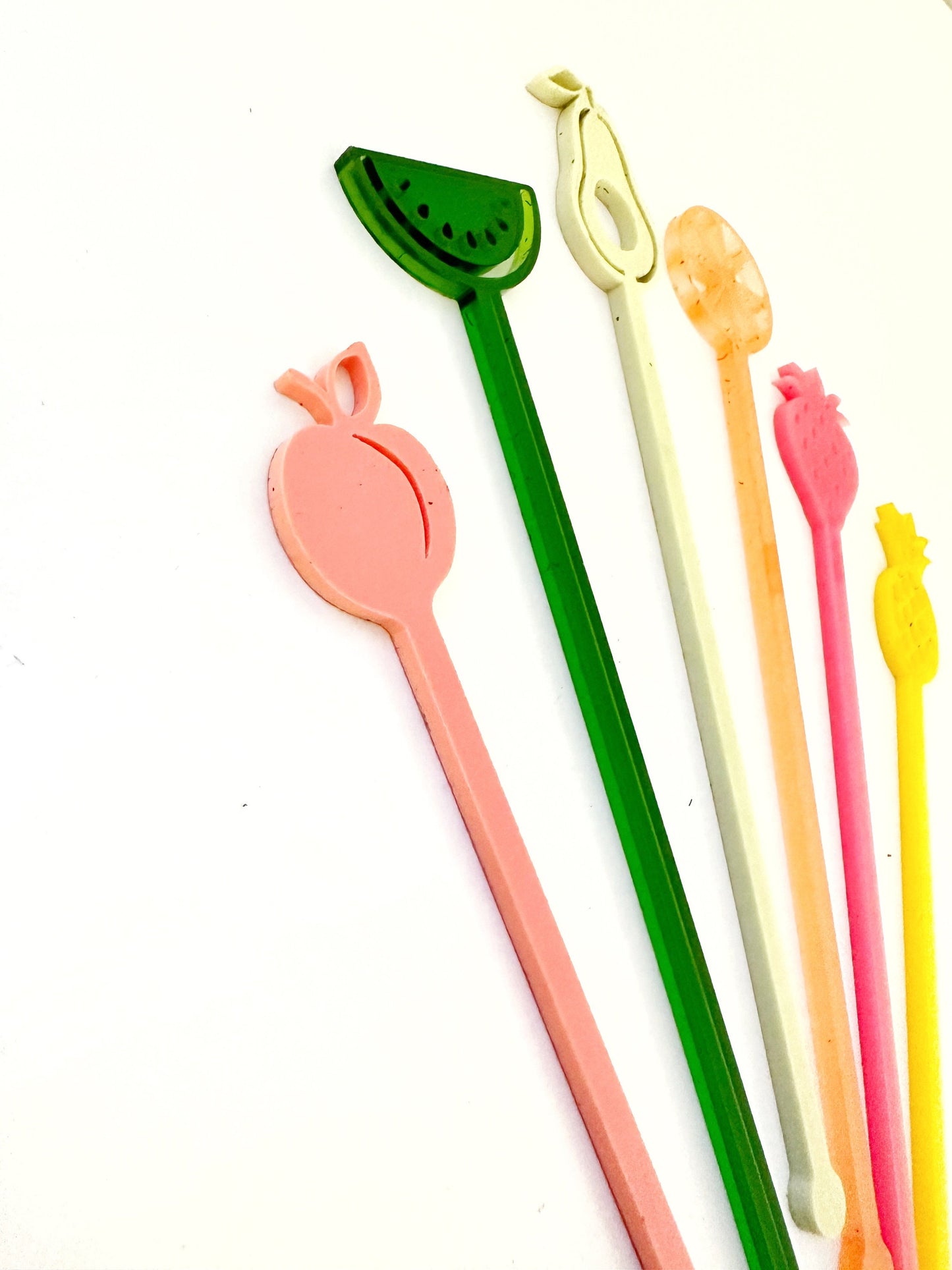 Cute Fruit Stir Stick Set