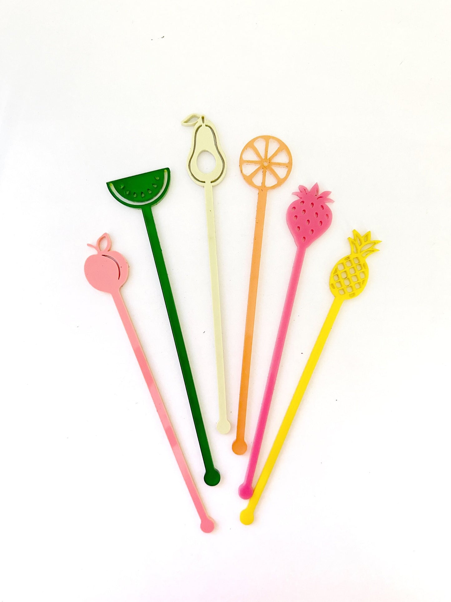 Cute Fruit Stir Stick Set