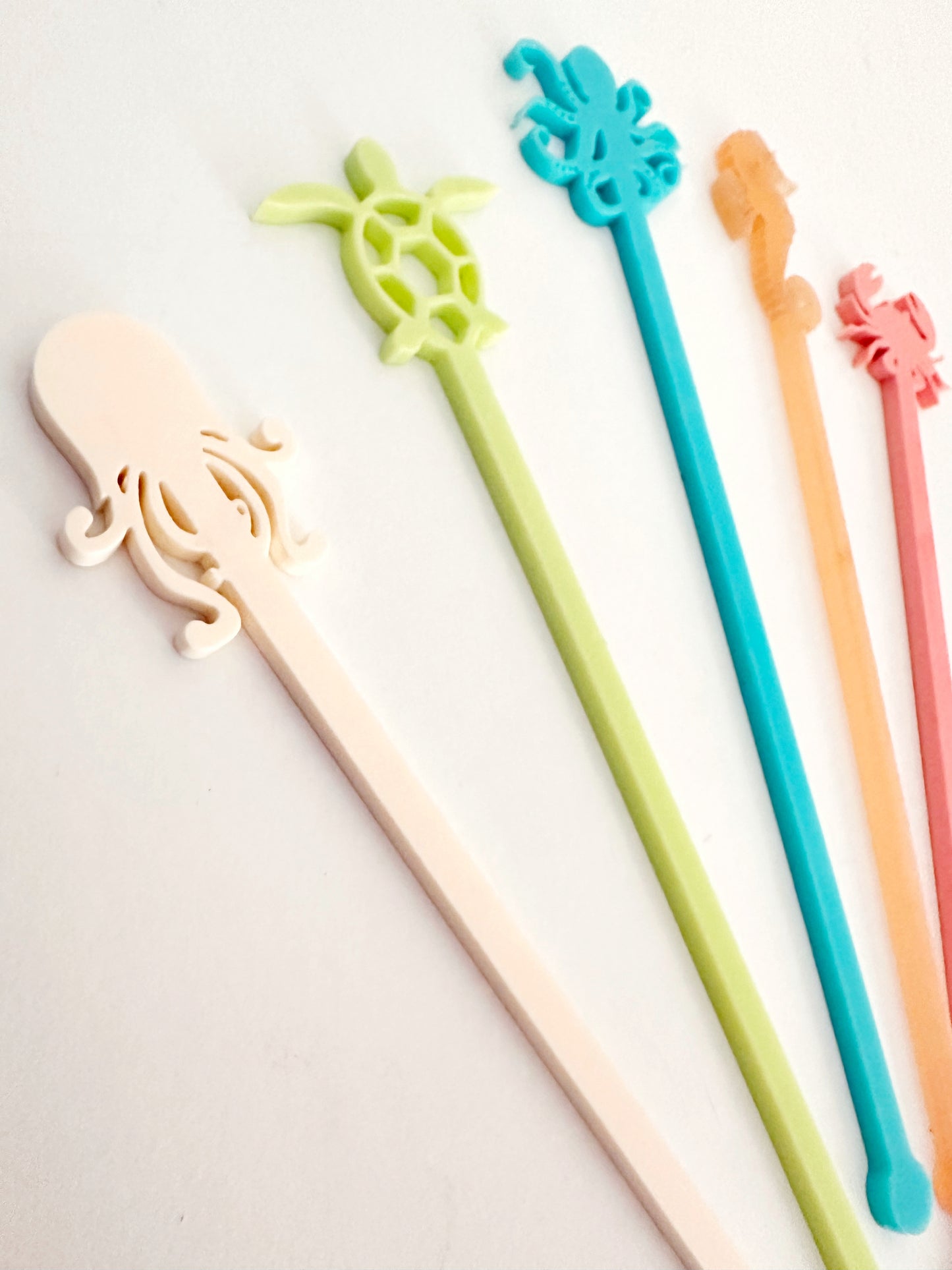 Ocean Creature Stir Stick Set