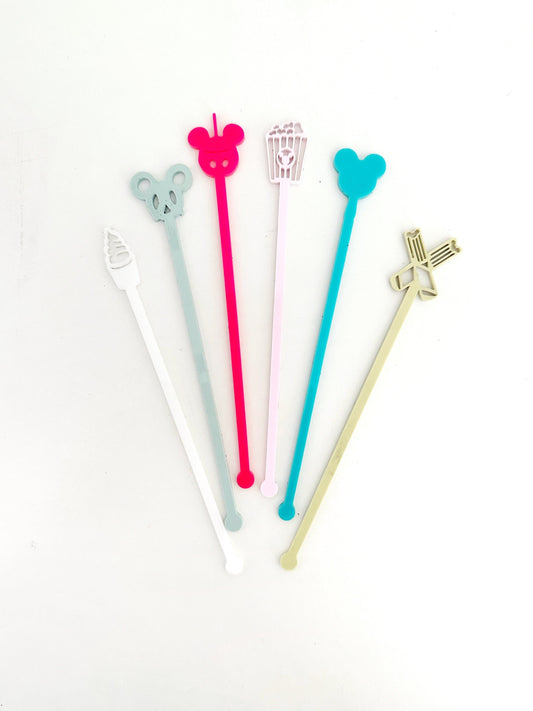 Disney Inspired Snacks Stir Stick Set - Brights